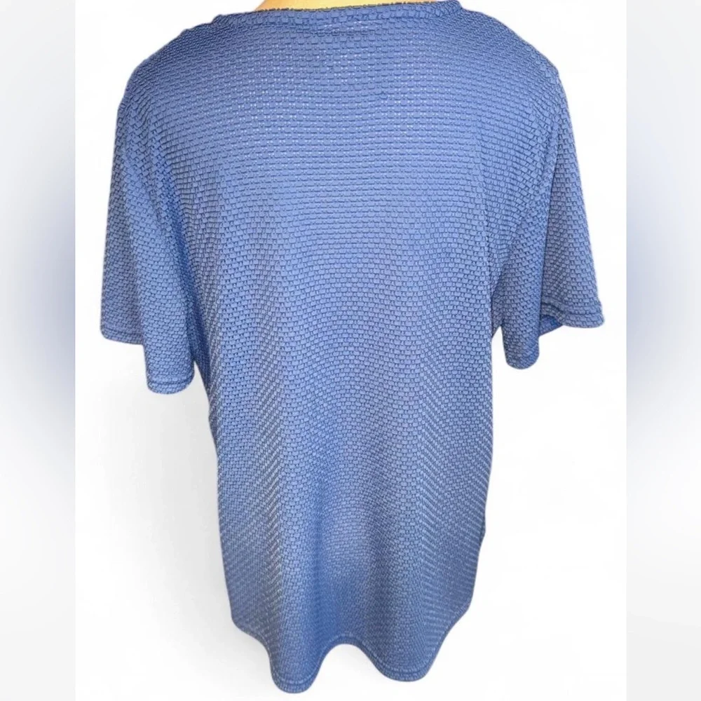 Kathie Lee Collection Blue Buttoned Short Sleeve Blouse-size Large. 12/14 - Picture 4 of 8